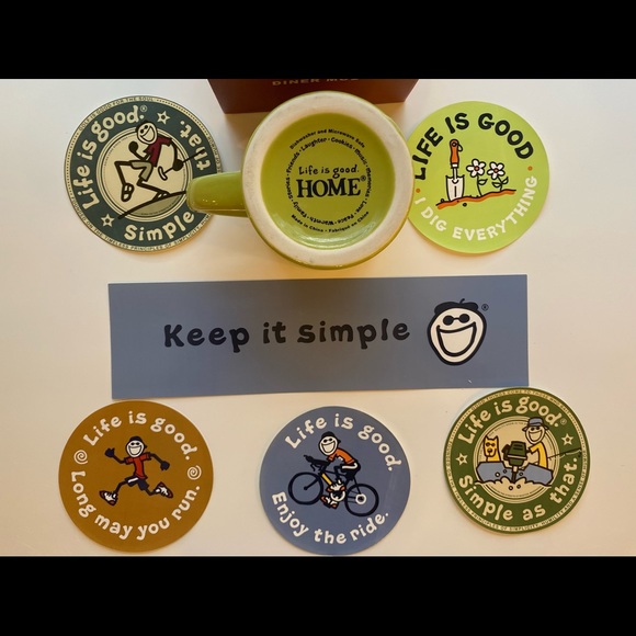 Life Is Good Mug And 6 Assorted Stickers. - Picture 5 of 6